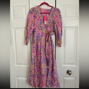 Lilly Pulitzer Shiela 3/4 Sleeve Cotton Midi
Wrap Dress